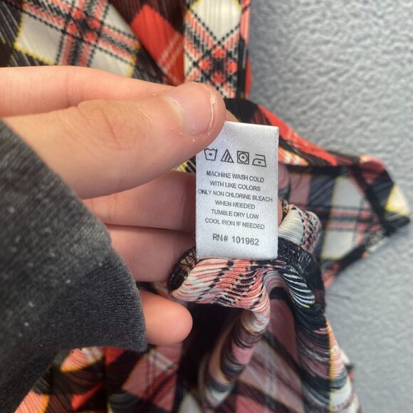 Chances‎ R Women’s Size Large Bell Sleeve Top Blouse Red Black - Picture 6 of 9